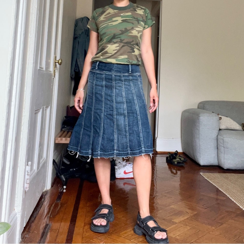 Washed denim midi skirt 7 for all mankind